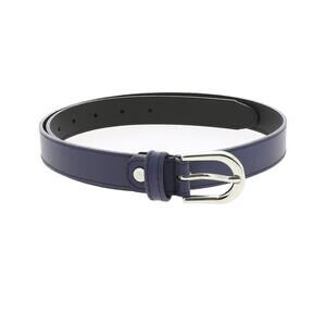 4797- Women Genuine Italian Leather Belt Luna, Made In France- Navy Blue,